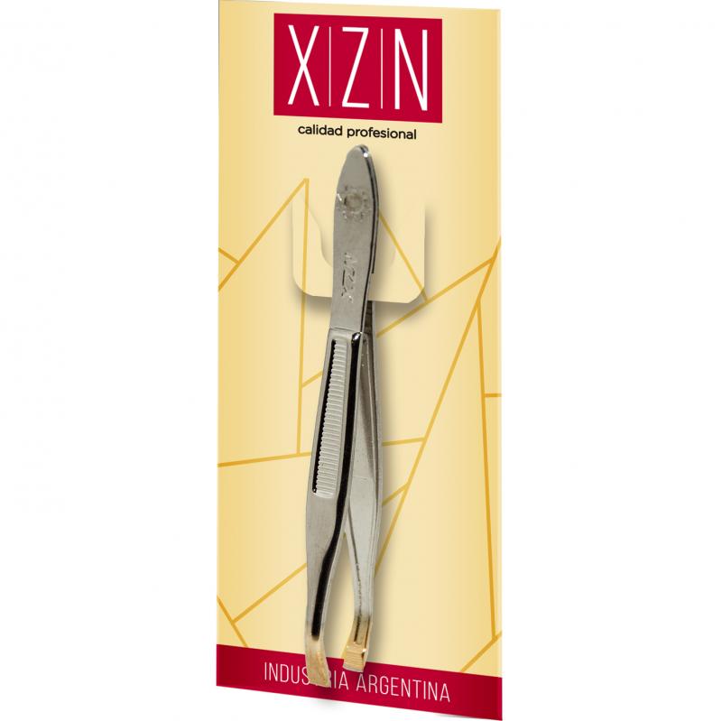 XZN Pinza para depilar punta dorada